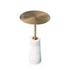 QQWW Side Table Small Space Coffee Table Metal,Marble Base Sofa Table Small Coffee Table,Premium Round Coffee Table Perfect Furniture (Color : White) view 1
