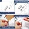Urn Necklace for Ashes for Men and Women Cremation Jewelry for Ashes Stainless Steel Small Keepsake Pendant for Human Ashes (Black, Sliver, 6 Pieces) view 4