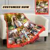 Custom Blanket with Words Picture Collage - Personalized Throw Blanket Soft Cozy Customized Blankets for Family, Friends, Lover, Dogs, Babies Used as Souvenirs and Gifts view 3