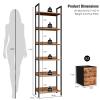 Furologee 6-Tier Bookshelf, Tall 71" Rustic Bookcase with 2 Drawers Storage Organizer, Industrial Display Free Standing Shelf Units, Wood and Metal Storage Rack for Home Office, Bedroom, Rustic Brown view 3