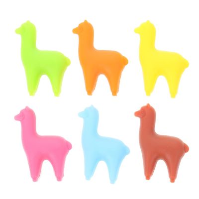 Hemoton Alpaca Wine Glass Markers Set of 6 Silicone Drink Charms for Wine Glasses Glass Tags Animal Drink Markers for Parties Home Entertaining