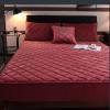 CFYCYHDZHT Bed Sheet Set,Warm Thick Pure Color Crystal Velvet Mattress Protection Cover for Twin, Full, Queen, King Beds Extra Deep Fitted Sheets,Red,200220cm view 2