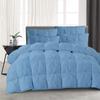 All Season 500 GSM Light Blue Goose Down 3 Pieces Quilted Pinch Pleated Comforter Set (Comforter + 2 Pillow Cases) 1000 Series Egyptian Cotton Duvet Insert Perfect Oversized King view 3