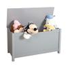 SSLine Wooden Storage Bench and Chest Box Trunk with Safe Hinge Modern Portable Entryway Console Storage Cabinet &Bench Organizer for Living Room Playroom (31.5-Gray) view 2