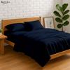 KRISHNA Premium 4 Piece Egyptian Cotton King Sheet Set, Soft, Breathable & Comfy Fully Elasticized Fitted 15" Deep Pocket Bed Sheets, 78" x 80", Navy Blue view 2
