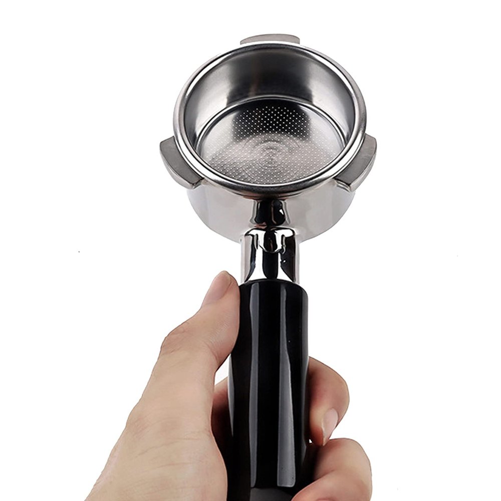 Coffee Machine Handle, Reusable Alloy Bottomless Handle Filter Holder 3 Ear Bottomless Portafilter for Delonghi Machine(54mm)