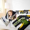 American Flag Comforter Set Queen Size,Sunflower Butterfly Cow Bedding Set 3pcs for Kids Teens Adult Room Decor, Floral Animal Theme Quilt Set Stripes Black White Duvet Insert with 2 Pillowcases view 3
