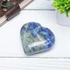 Crocon 50mm Sodalite Heart Stone Big Heart Shape Puff Stones Set 450+ Carats Pocket Crystal Healing Tumble Collection Palm Worry Stone Good Luck Charm Meditation Gift Craft Home Decor view 2
