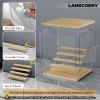LANSCOERY LED Lighted Acrylic Display Case, 3 Tier Display Box for Collectibles and Action Figures, Clear Dustproof Organizer with Wooden Base  11.8x6.3x9.4inch view 4