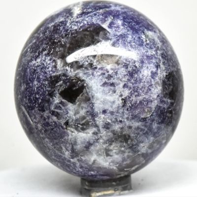 2.1" 220g Purple Lepidolite w/Inclusions Sphere Polished Natural Sparkling Lithium Mica Gemstone Crystal Mineral Ball - Madagascar + Stand