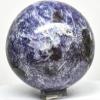2.1" 220g Purple Lepidolite w/Inclusions Sphere Polished Natural Sparkling Lithium Mica Gemstone Crystal Mineral Ball - Madagascar + Stand view 3