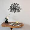 Colorfull Worlds Mandala Metal Wall Decor, Lotus Flower Meditation Room Decor, Minimalist Zen Garden Bohemian Gift for New Year (36" x 23" | 91 x 59 cm, Black) view 2