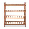 Bamboo Shoe Rack, 4-tier Shoe Shelf with Handle, Open Storage Shelf Organizer, Flower Stand for Entryway, Bathroom, Kitchen, Balcony and Garage, Natural view 1