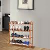 Bamboo Shoe Rack, 4-tier Shoe Shelf with Handle, Open Storage Shelf Organizer, Flower Stand for Entryway, Bathroom, Kitchen, Balcony and Garage, Natural view 2