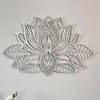 Colorfull Worlds Mandala Metal Wall Decor, Lotus Flower Meditation Room Decor, Minimalist Zen Garden Bohemian Gift for New Year (36" x 23" | 91 x 59 cm, Silver) view 1