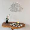 Colorfull Worlds Mandala Metal Wall Decor, Lotus Flower Meditation Room Decor, Minimalist Zen Garden Bohemian Gift for New Year (36" x 23" | 91 x 59 cm, Silver) view 3