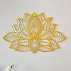 Colorfull Worlds Mandala Metal Wall Decor, Lotus Flower Meditation Room Decor, Minimalist Zen Garden Bohemian Gift for New Year (36" x 23" | 91 x 59 cm, Gold) view 1