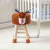 AC Pacific Woodland Deer Stool for Kids, Animal Themed Wooden Ottoman Chair with Soft Plush Fabric, Sturdy Pine Wood Legs, Ideal for Playrooms, Nurseries or Living Rooms, Cinnamon view 4