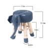 AC Pacific Woodland Elephant Stool for Kids, Animal Themed Wooden Ottoman Chair with Soft Plush Fabric, Sturdy Pine Wood Legs, Ideal for Playrooms, Nurseries or Living Rooms, Navy Blue view 2