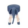 AC Pacific Woodland Elephant Stool for Kids, Animal Themed Wooden Ottoman Chair with Soft Plush Fabric, Sturdy Pine Wood Legs, Ideal for Playrooms, Nurseries or Living Rooms, Navy Blue view 4
