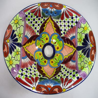 13" X 10" TALAVERA SINK drop in or undermount mexican bathroom handmade ceramic