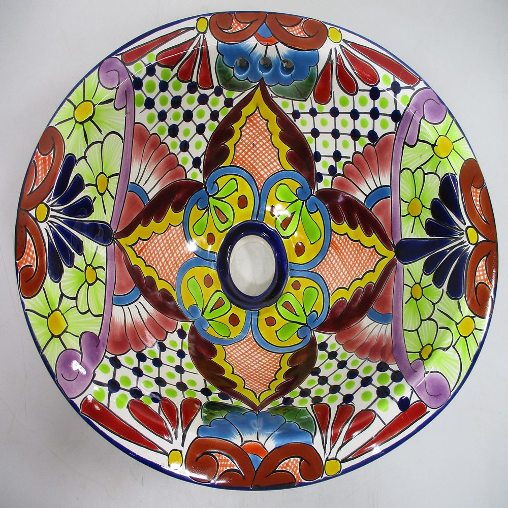13" X 10" TALAVERA SINK drop in or undermount mexican bathroom handmade ceramic