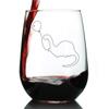 Bevvee Dinosaur With Birthday Balloon - Stemless Wine Glass - Funny Dino Themed Gifts and Decor for Dinosaur Lovers - Large 17 Oz Glass view 1