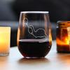 Bevvee Dinosaur With Birthday Balloon - Stemless Wine Glass - Funny Dino Themed Gifts and Decor for Dinosaur Lovers - Large 17 Oz Glass view 2