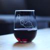 Bevvee Dinosaur With Birthday Balloon - Stemless Wine Glass - Funny Dino Themed Gifts and Decor for Dinosaur Lovers - Large 17 Oz Glass view 3
