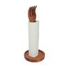Hand Carved Brown Wood Kitchen Fork Top Countertop Paper Towel Holder Rustic Stand Kitchen Dcor 15.75 Inches High Primitive Accents for Country Counters view 2