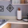Hand Carved Brown Wood Kitchen Fork Top Countertop Paper Towel Holder Rustic Stand Kitchen Dcor 15.75 Inches High Primitive Accents for Country Counters view 4