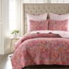 Levtex Home - Kimpton Quilt Set - Full/Queen Quilt and Two Standard Shams - All Over Paisleys in Burgundy,Red - Quilt (88x92in.) and Shams (20x26in.) - Reversible - Cotton/Cotton view 2