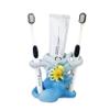 5-inch Octopus Toothbrush Holder - Nautical Resin Organizer for Bathroom, Ocean Blue Mother & Baby Set with Frutiger Aero Style view 1