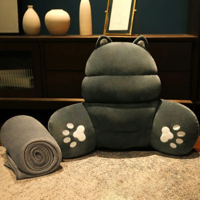 GZPFDQ Reading Pillow Bed Wedge Large Adult Backrest Lounge Cushion with Arms,with/Without Blanket,Back Lumbar Support Cushion for Sitting Up in Bed/Couch,Removable Cover