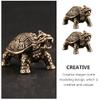 Wakauto 2pcs Antique Brass Dragon Turtle Ornaments Unique Decor for Home Office Creative Feng Shui Adornments for Prosperity and Luck view 2