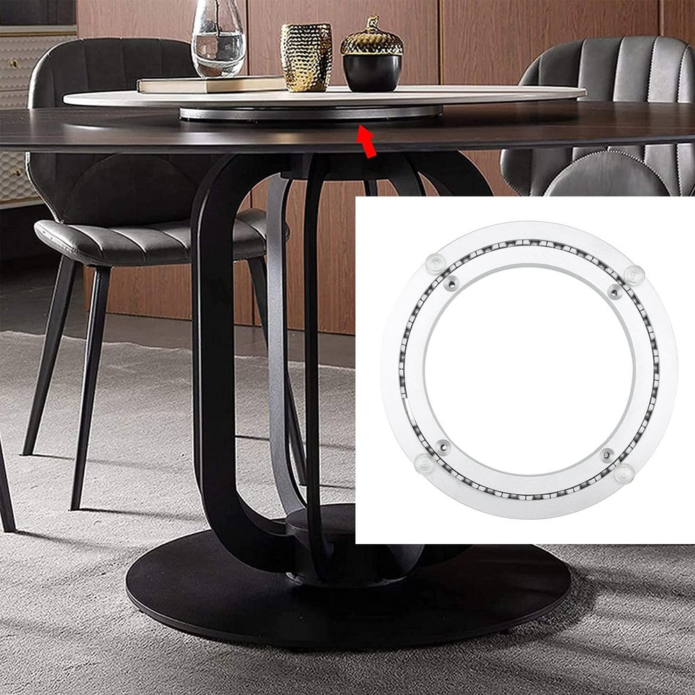 12 Inch Lazy Susan Bearing Hardware For Kitchen Dining Table Swivel Base Smooth Swivel Plate 360 Degree Rotating Heavy Duty Aluminium Alloy Rotating Bearing Turntable For Heavy Loads