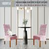 SRHMYJJ Crushed Velvet Dining Chair Covers, Stretch Chair Protective Slipcover, Elastic Chair Protector Seat Covers for Dining Room Wedding Banquet Party Decoration Home Decor (Pink 4) view 2