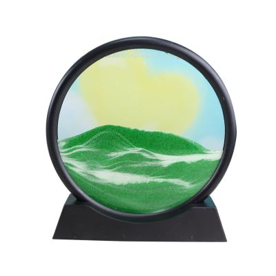 Daoyuan Moving Sand Art Picture,Quicksand Painting Living Room Decoration,3D Natural Landscape Flowing Sand Picture/Photo Hourglass,Round Frame/Office Decorations