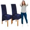 SRHMYJJ Crushed Velvet Chair Covers for Dining Chairs Set of 2/4/6 Chair Protective, Elastic Chair Protector Seat Covers for Dining Room Wedding Banquet Party Decoration (Navy Blue 2) view 1