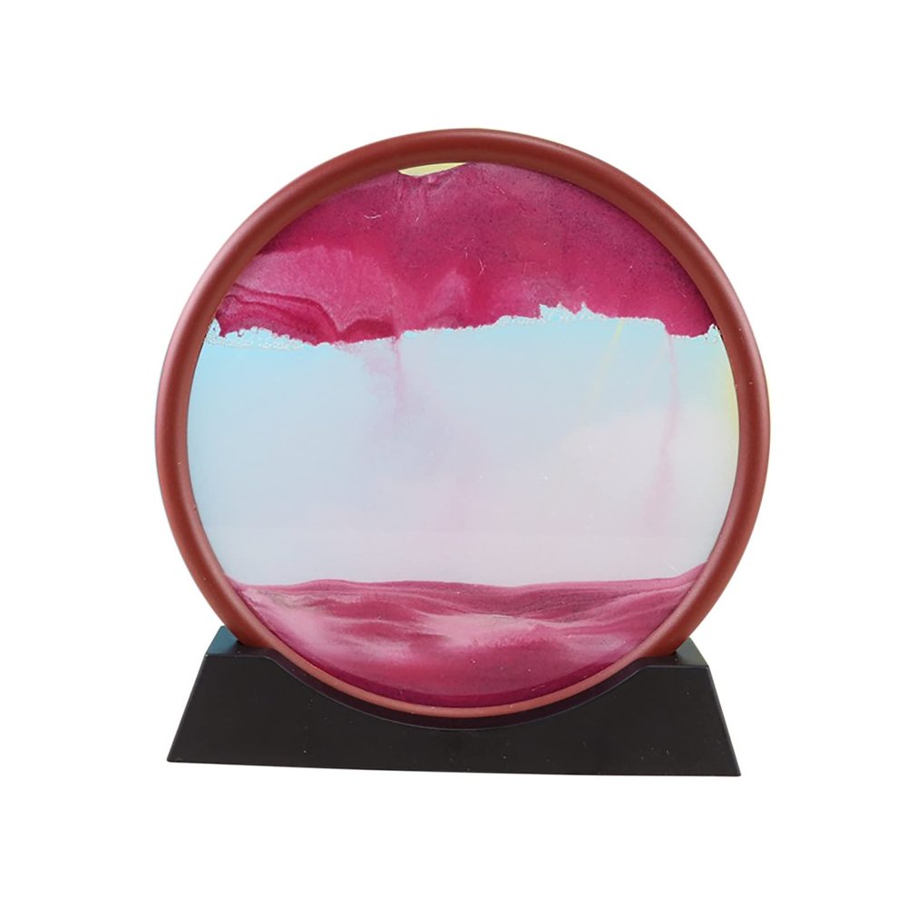 Daoyuan Moving Sand Art Picture,Quicksand Painting Living Room Decoration,3D Natural Landscape Flowing Sand Picture/Photo Hourglass,Round Frame/Office Decorations