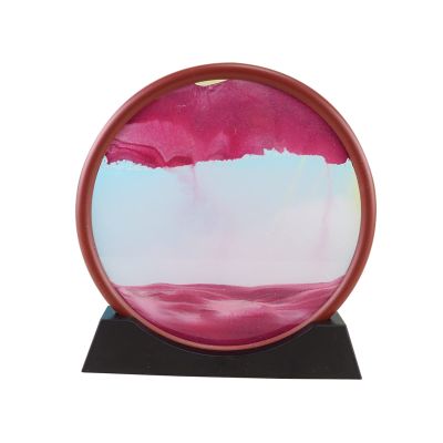 Daoyuan Moving Sand Art Picture,Quicksand Painting Living Room Decoration,3D Natural Landscape Flowing Sand Picture/Photo Hourglass,Round Frame/Office Decorations