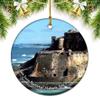 San Juan National Historic Site Puerto Rico Christmas Ornaments for Tree Ceramic Pendant Double Sided Ornament Decor Xmas Gifts Porcelain Travel Souvenirs view 1