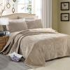 CCUNSZI Bedspread Quilt Set - Plush Reversible Quilting Coverlet 3 Piece, Luxury Embroidered Quilted Comforter Bedspreads Warm and Comfortable Bedding Set,Beige,King view 1