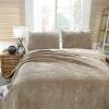 CCUNSZI Bedspread Quilt Set - Plush Reversible Quilting Coverlet 3 Piece, Luxury Embroidered Quilted Comforter Bedspreads Warm and Comfortable Bedding Set,Beige,King view 2