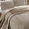 CCUNSZI Bedspread Quilt Set - Plush Reversible Quilting Coverlet 3 Piece, Luxury Embroidered Quilted Comforter Bedspreads Warm and Comfortable Bedding Set,Beige,King view 3