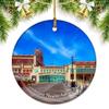 America USA Paramount Theatre Asbury Park Christmas Ornaments for Tree Ceramic Pendant Double Sided Ornament Decor Xmas Gifts Porcelain Travel Souvenirs view 1