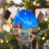 America USA Paramount Theatre Asbury Park Christmas Ornaments for Tree Ceramic Pendant Double Sided Ornament Decor Xmas Gifts Porcelain Travel Souvenirs view 2