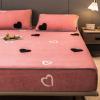 CFYCYHDZHT Bedding Deep Pocket Fitted Sheet,Queen Thick Warm Coral Velvet Bedspread, Children's Room Cartoon Printing Animal Fruit Mattress Protection Cover,Flower,150200cm+30cm view 2