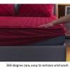 CFYCYHDZHT Deep Pockets Easy Care,Winter Crystal Velvet Quilted Thermal Mattress Protector, Bedroom Guest Room Holiday Home Solid Color Box Spring Bedspread,Red,180200cm (3pcs) view 2