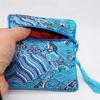10pcs Square Seawater Silk Brocade Jewelry Pouch Zipper Wedding Favor Bags Tassel Chinese Storage Pouch Party Gift Packaging Bags (sky blue) view 4